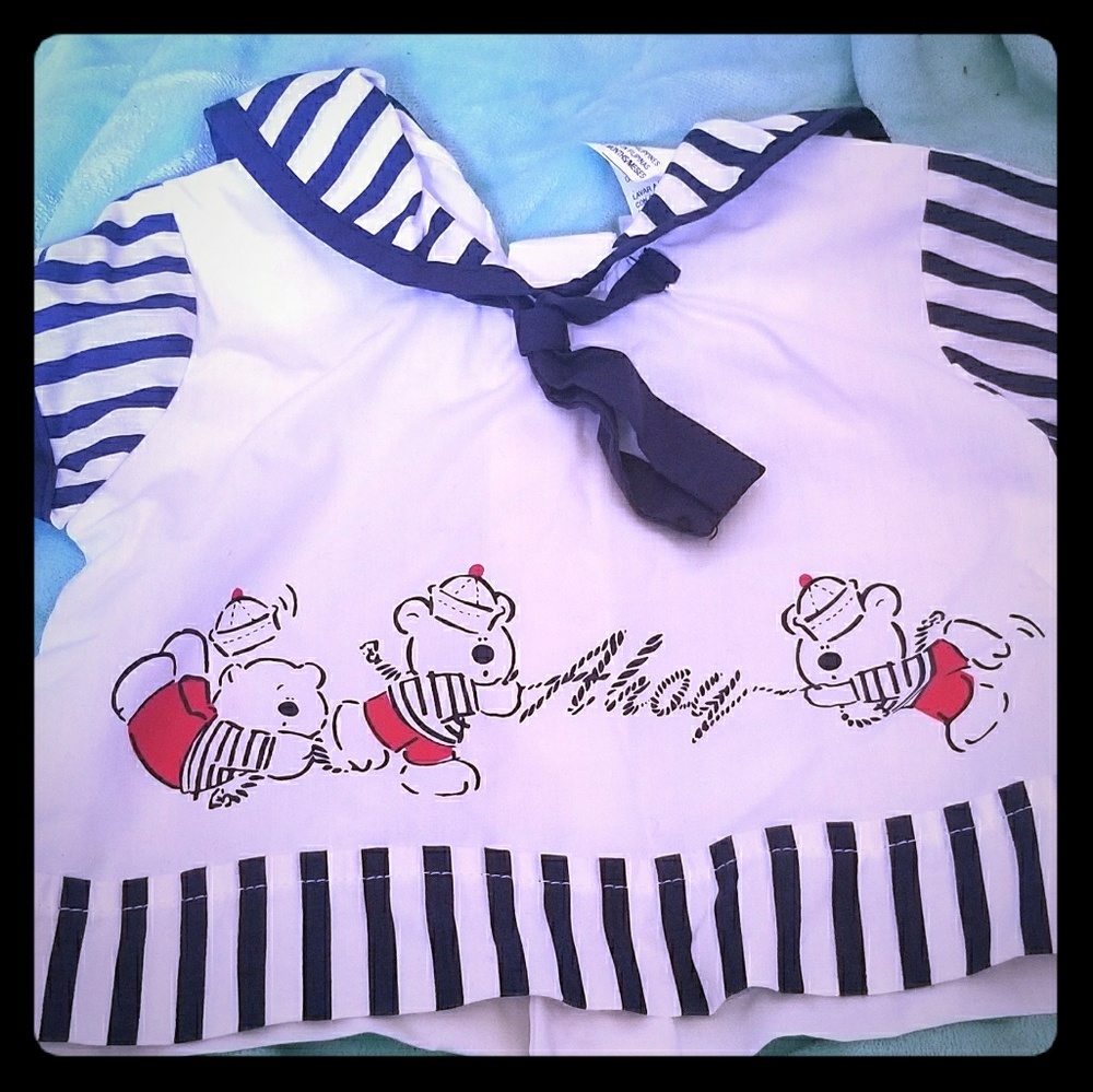 Catton candy Baby sailor nautical top vintage